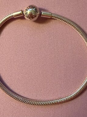 Pandora Sterling Silver 925 Snake Chain Charm Bracelet Bangle No Charms